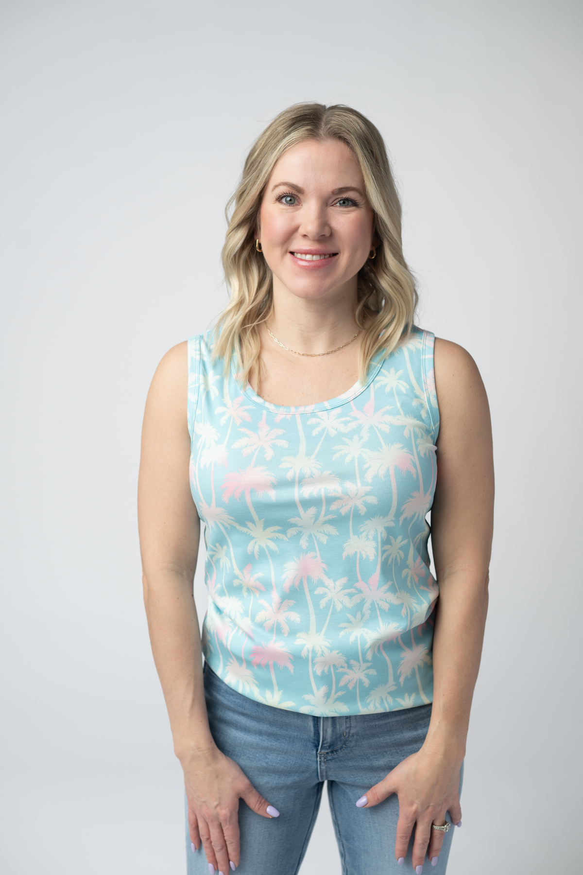 Ava Tank in Aqua Palm
