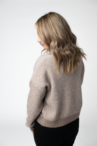 Josie Cozy Crew Sweater in Mocha