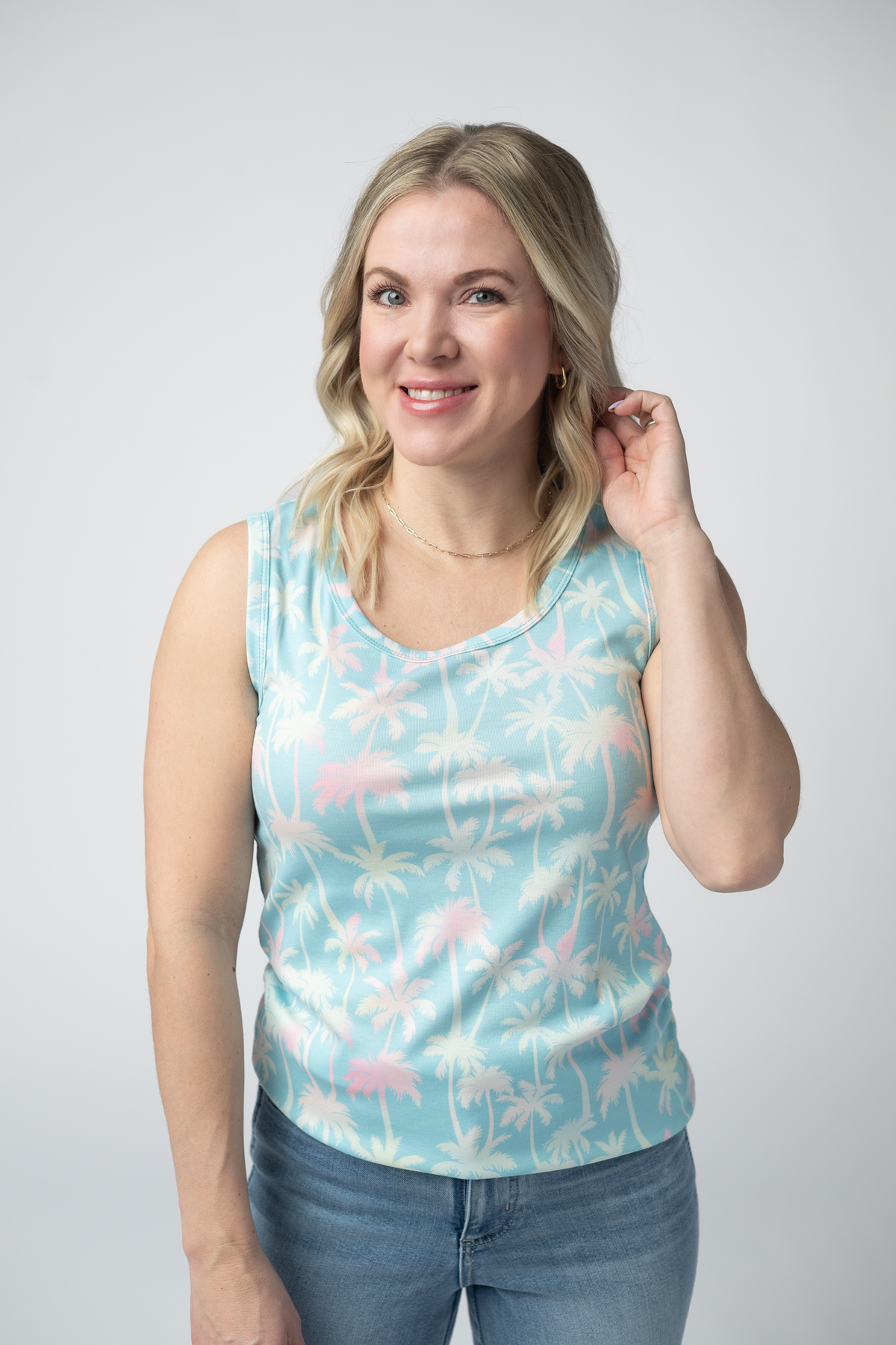 Ava Tank in Aqua Palm