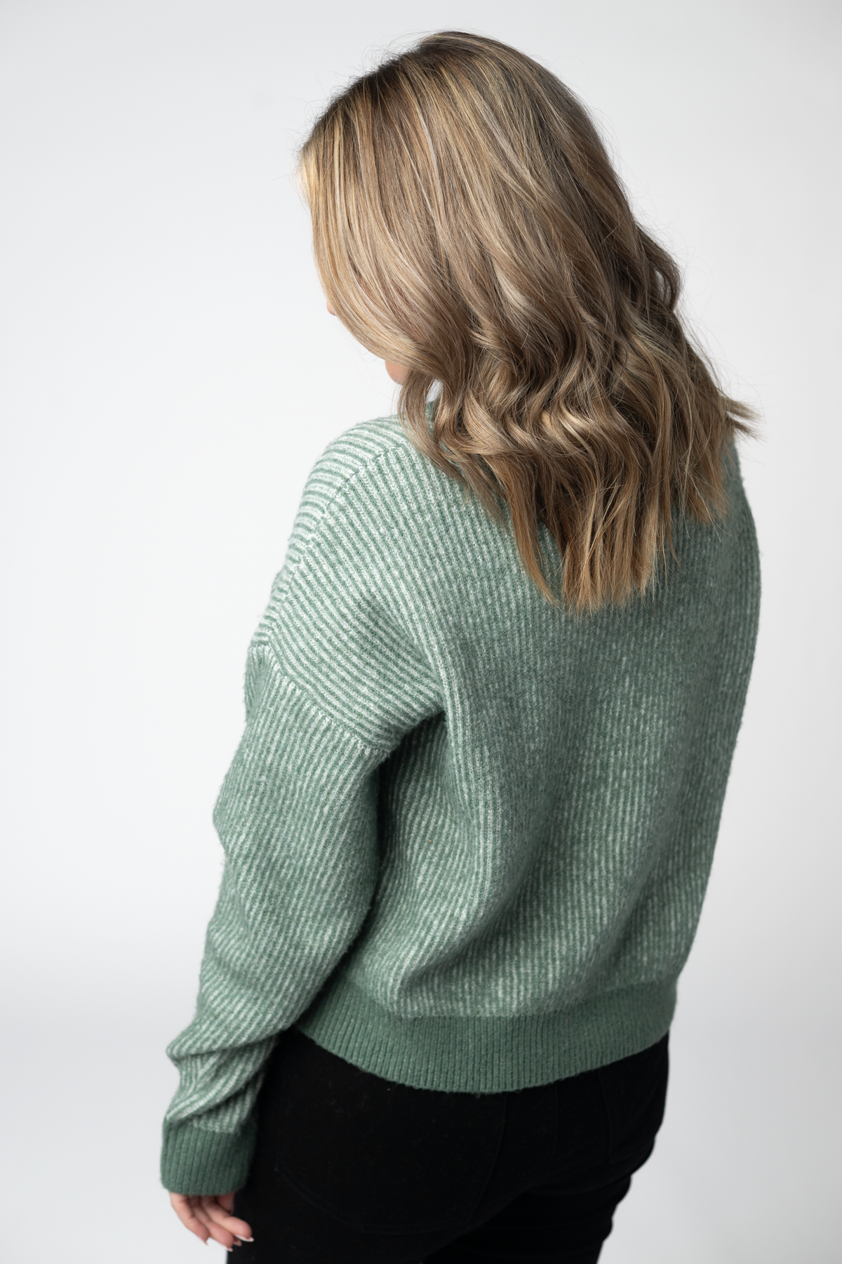 Josie Cozy Crew Sweater in Sage