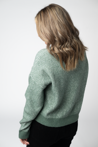 Josie Cozy Crew Sweater in Sage