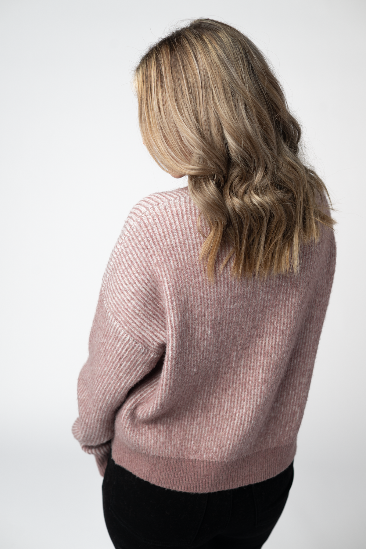 Josie Cozy Crew Sweater in Dusty Rose