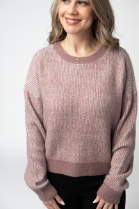 Josie Cozy Crew Sweater in Dusty Rose