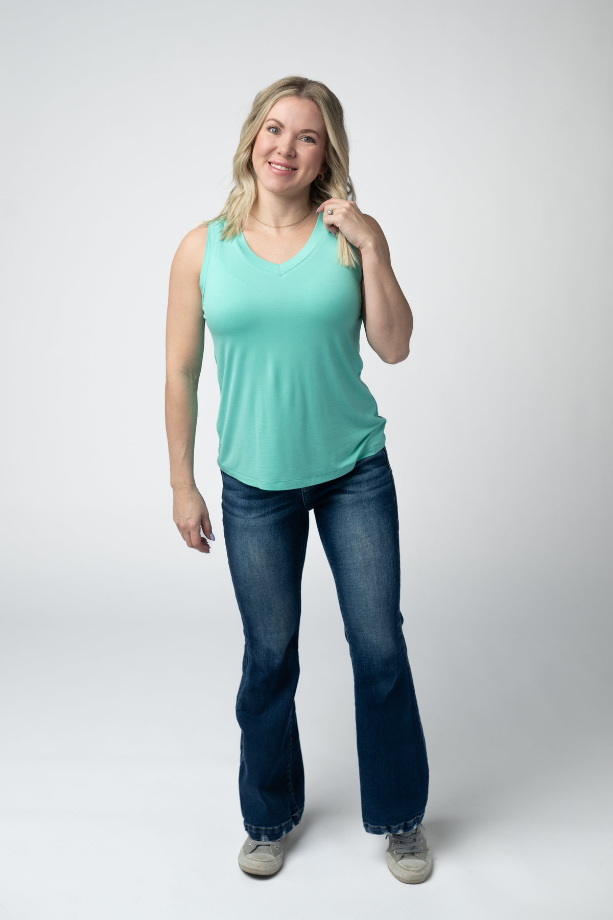 Noelle Tank in Turquoise
