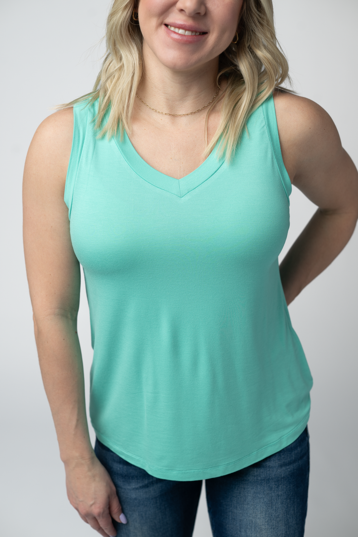 Noelle Tank in Turquoise