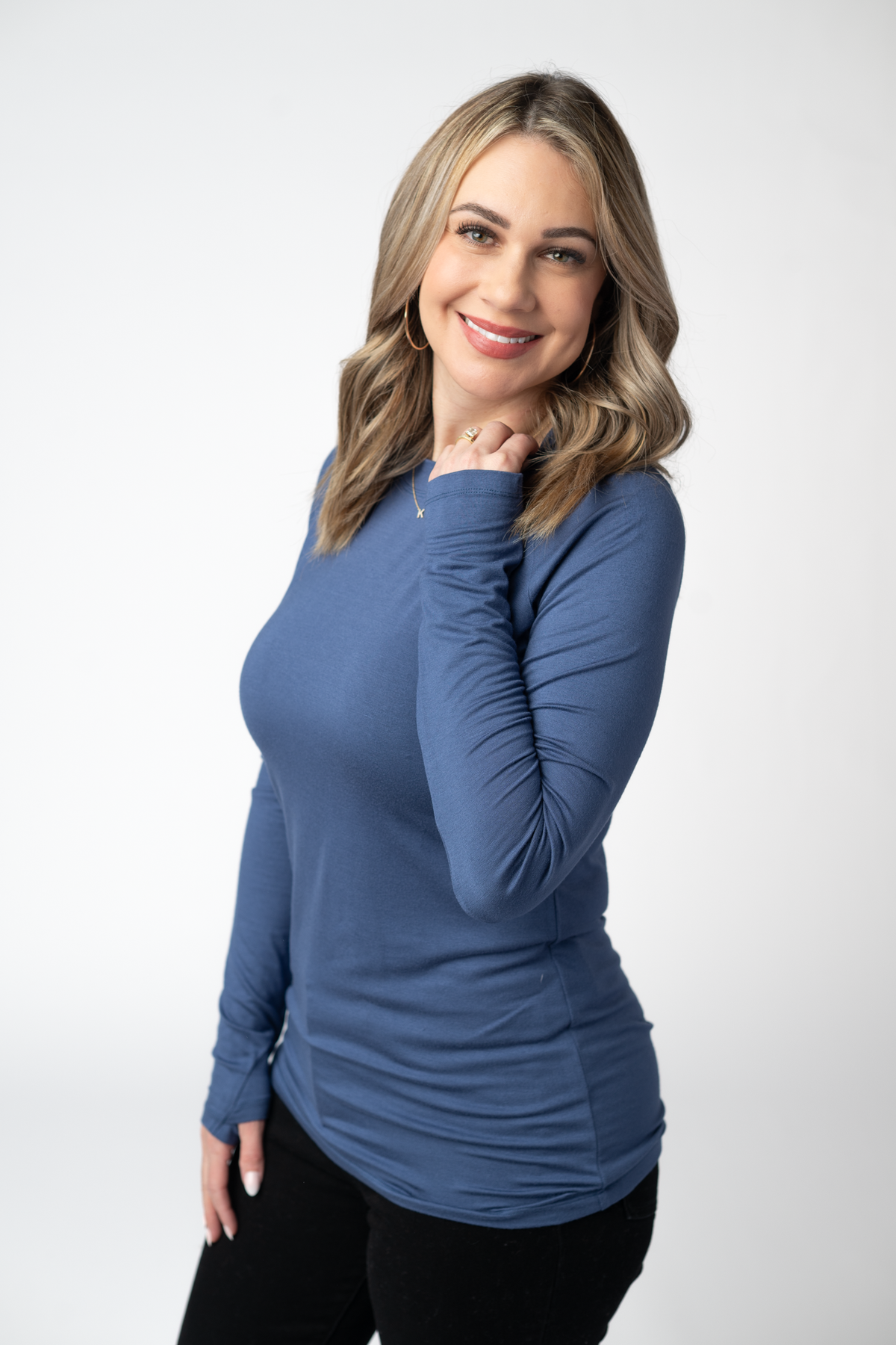 Blair Long Sleeve Top in Blue