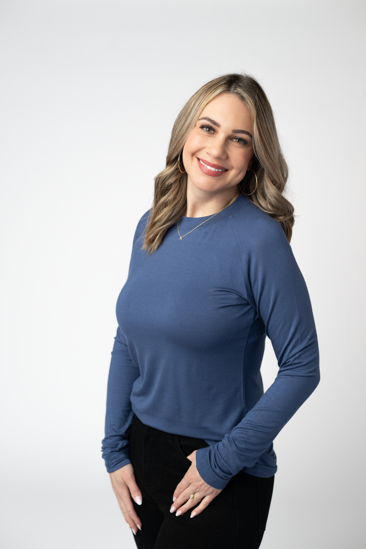Blair Long Sleeve Top in Blue
