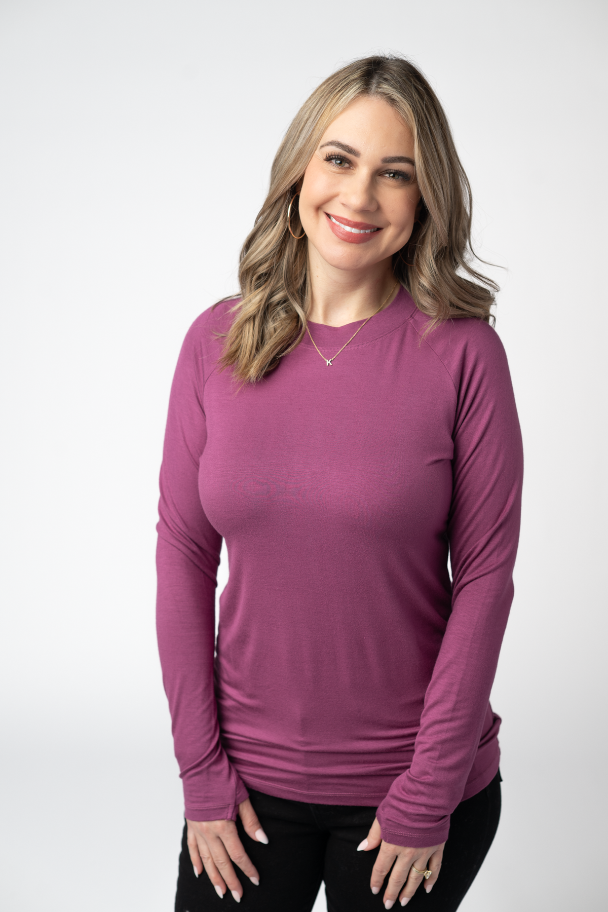 Blair Long Sleeve Top in Mulberry