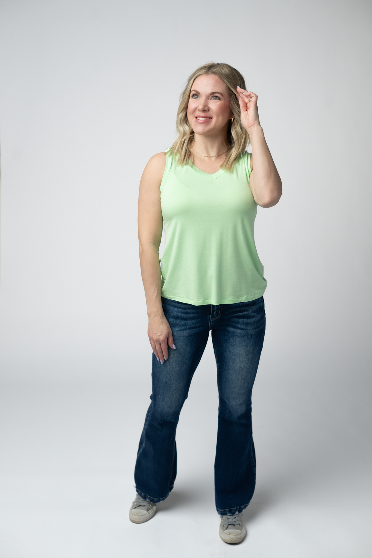 Noelle Tank in Lime