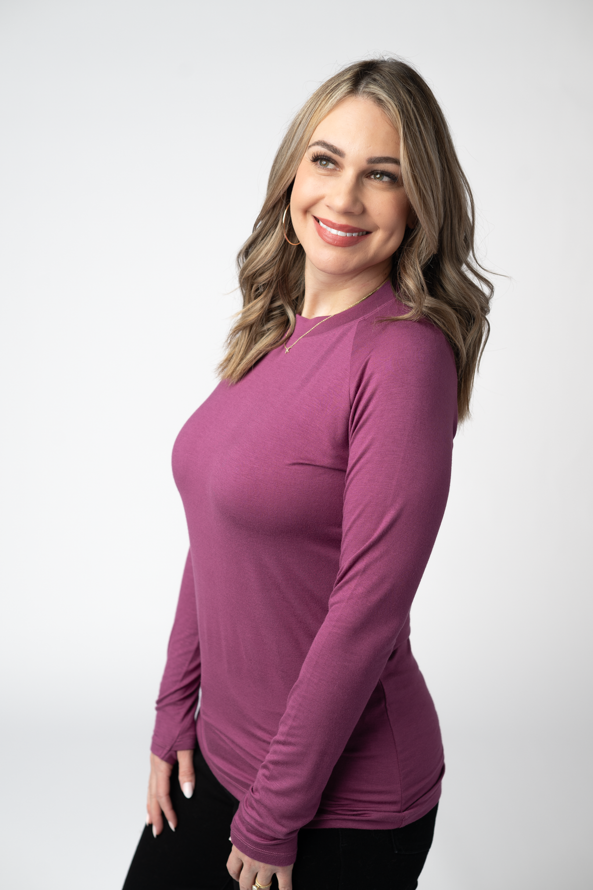 Blair Long Sleeve Top in Mulberry