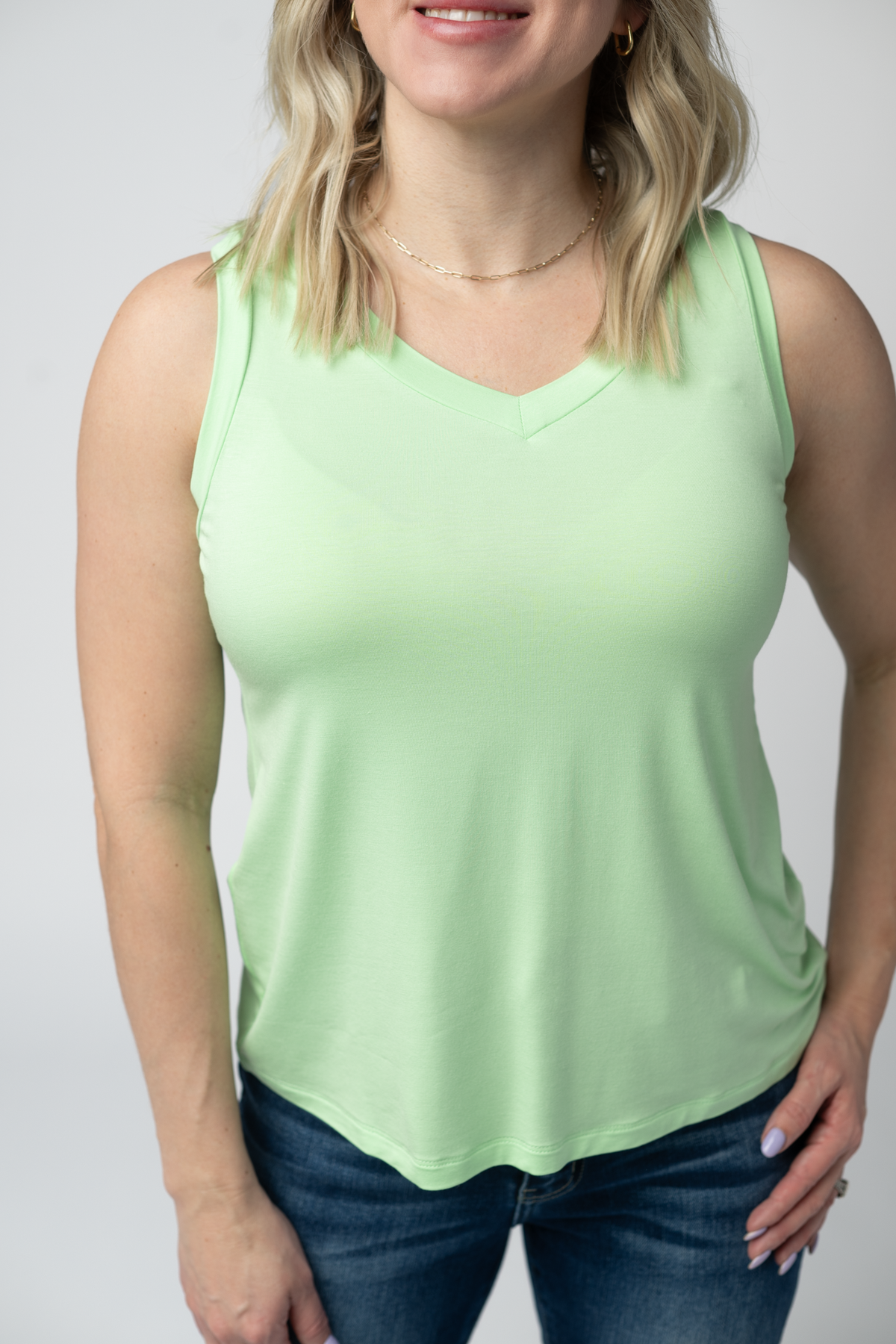 Noelle Tank in Lime