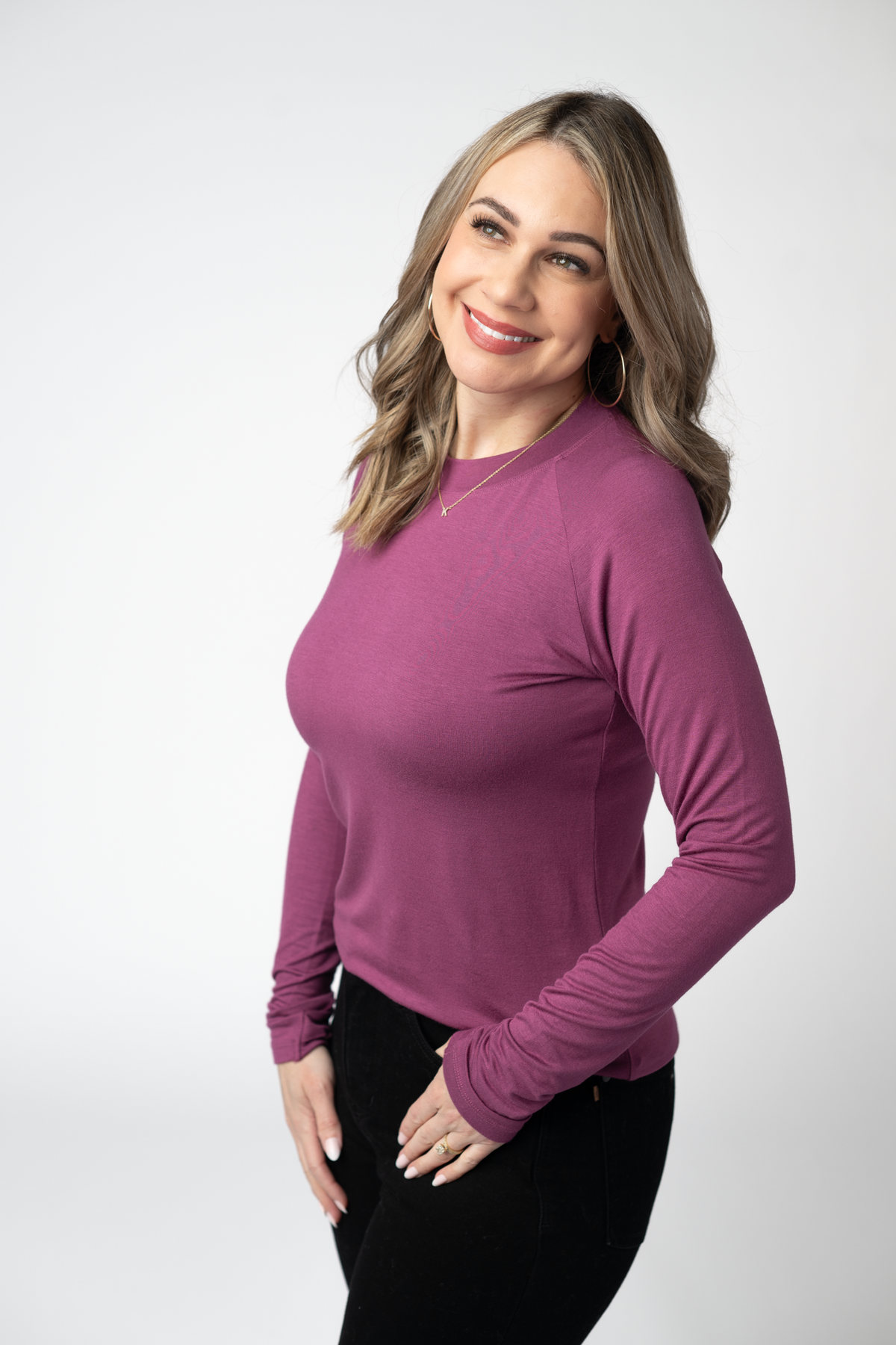 Blair Long Sleeve Top in Mulberry