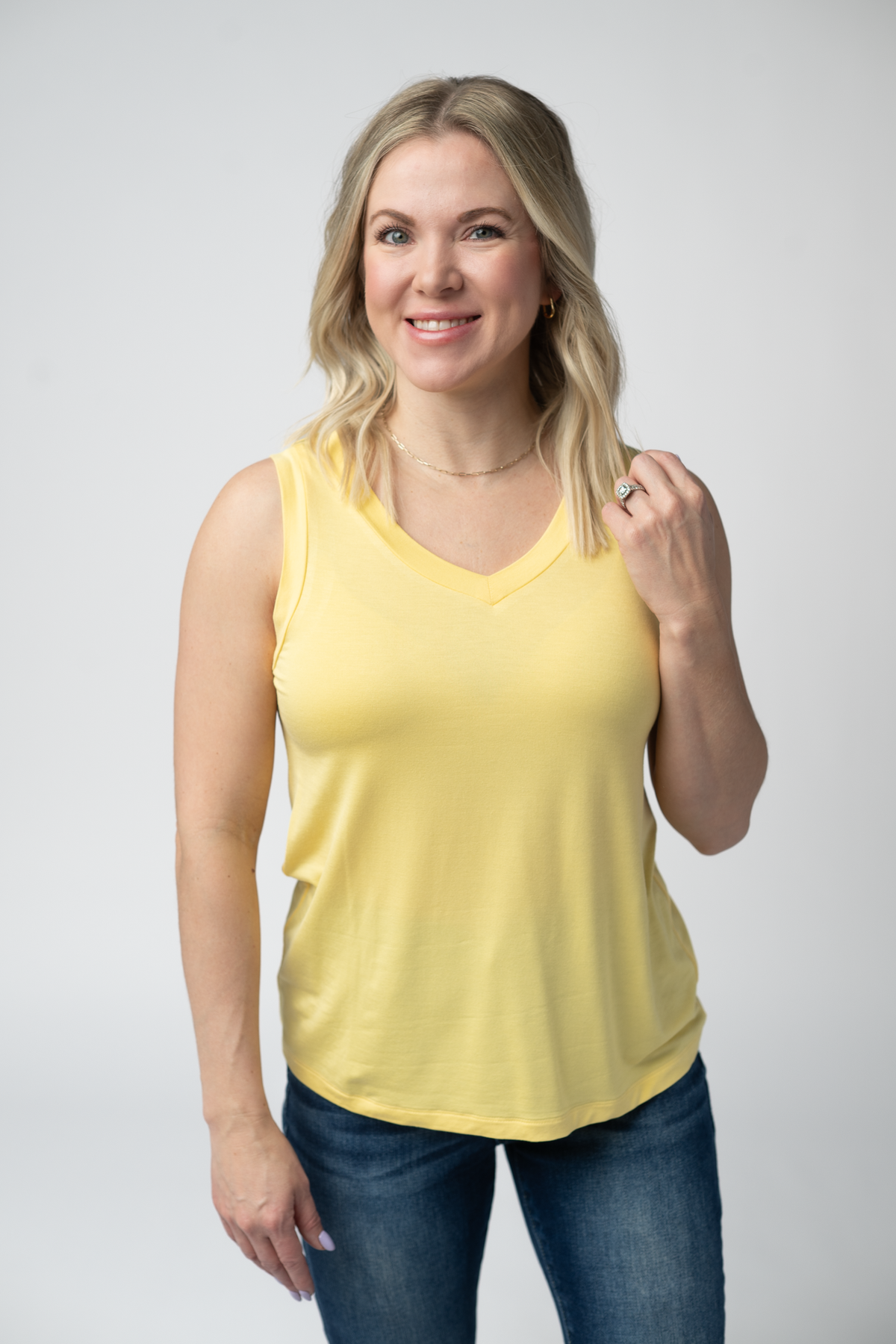 Noelle Tank in Lemon