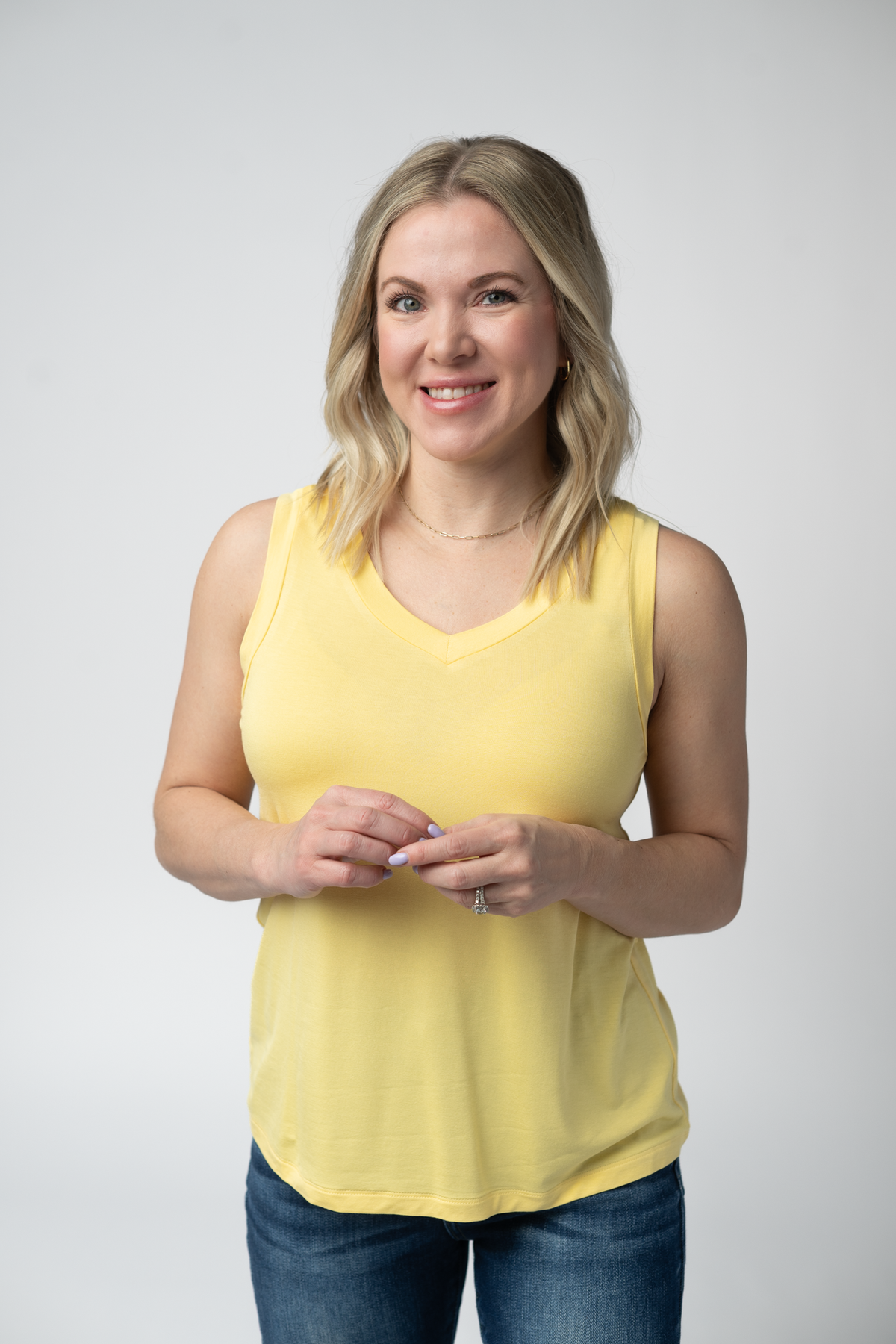 Noelle Tank in Lemon