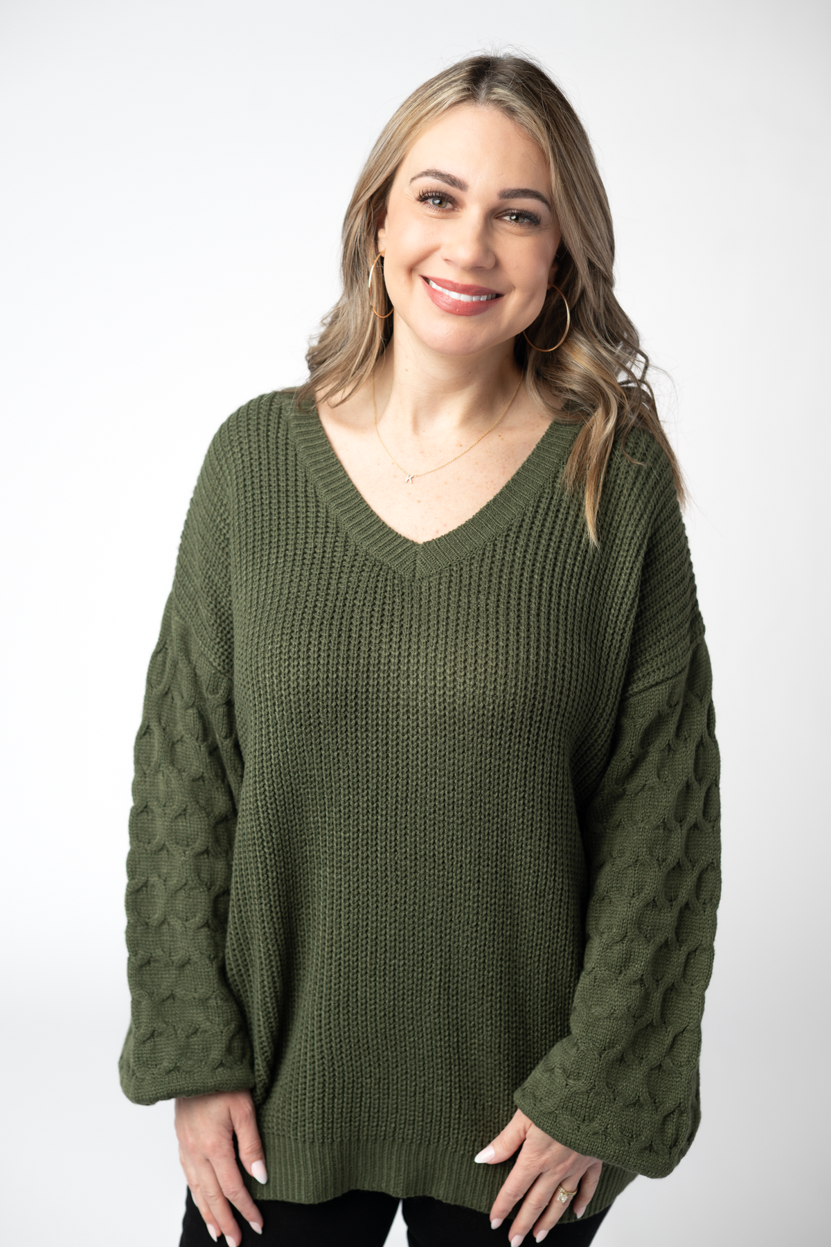 Talina Textured Sweater in Olive
