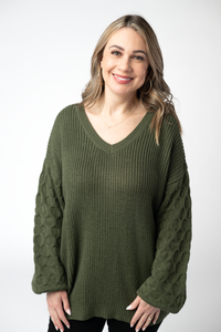 Talina Textured Sweater in Olive