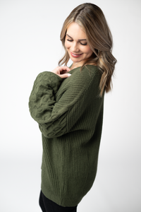 Talina Textured Sweater in Olive