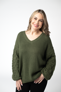 Talina Textured Sweater in Olive