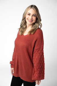Talina Textured Sweater in Brick