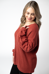 Talina Textured Sweater in Brick