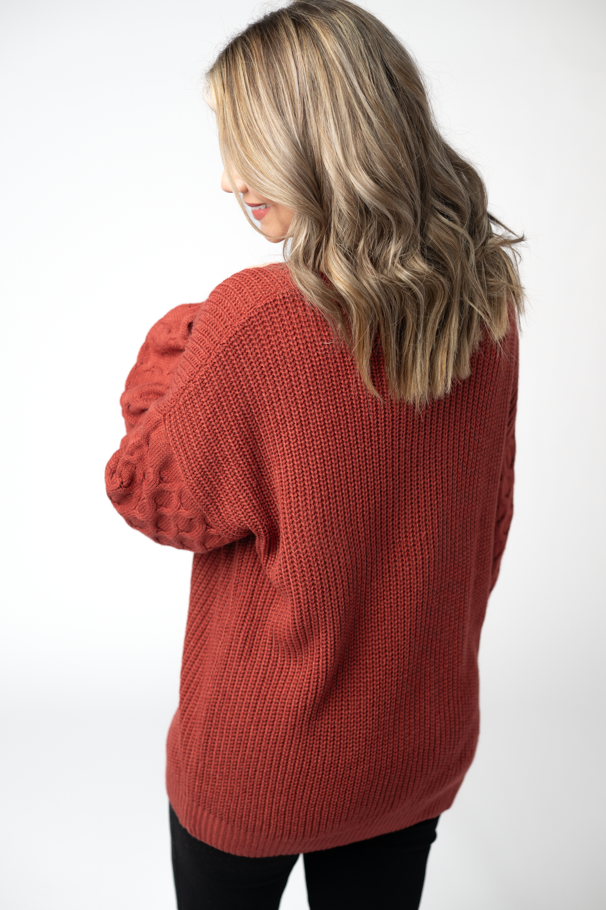 Talina Textured Sweater in Brick