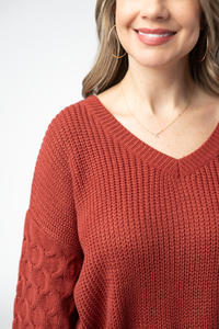 Talina Textured Sweater in Brick