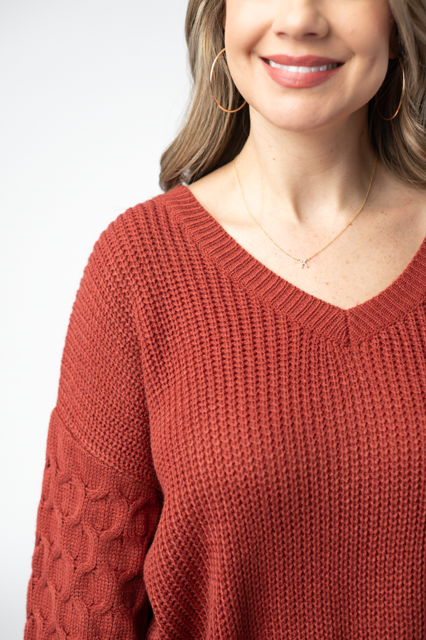 Talina Textured Sweater in Brick