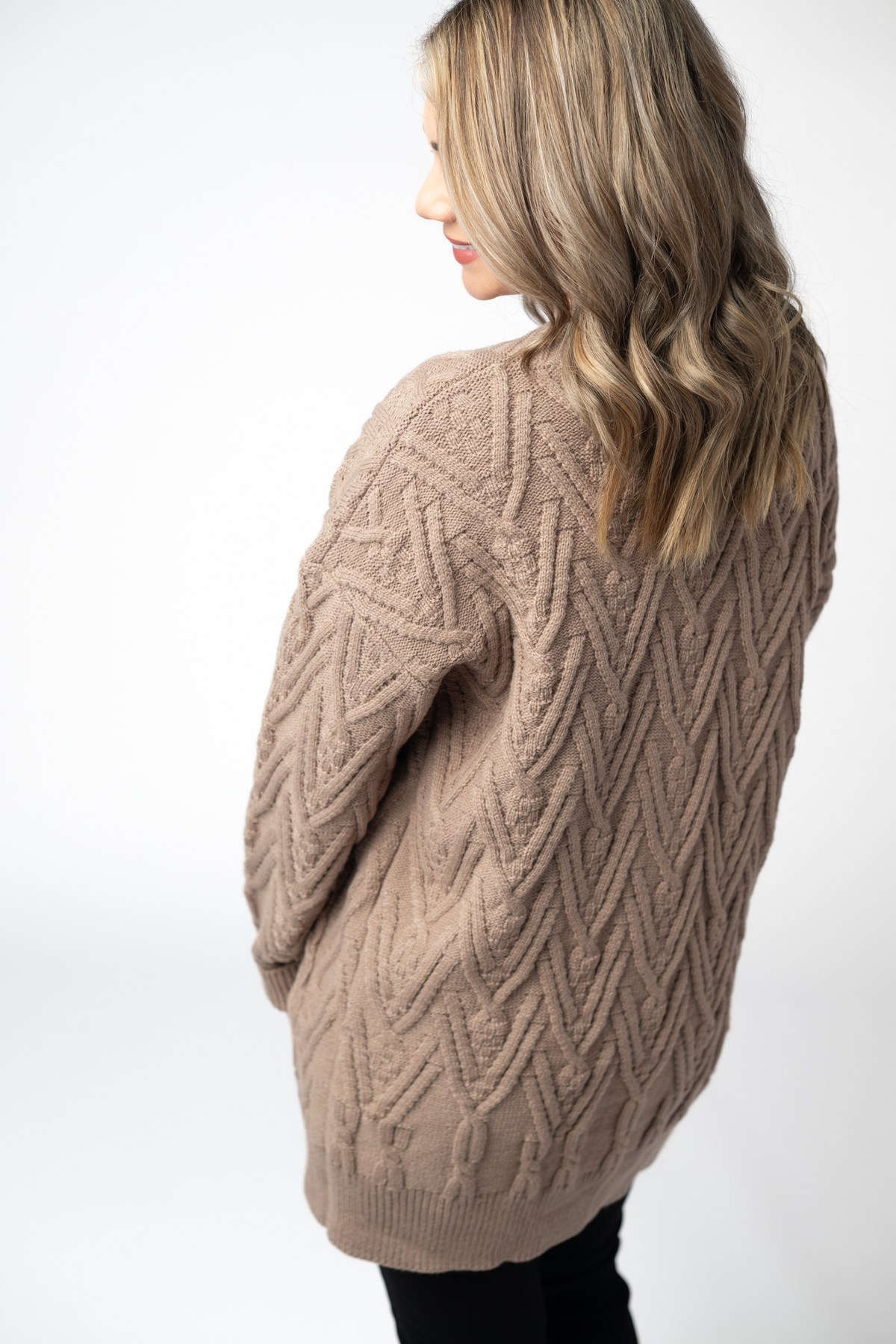 Brooks Button Sweater Cardigan in Mocha