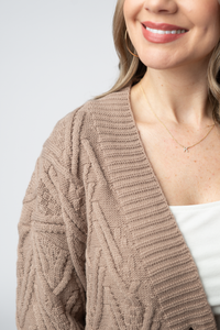 Brooks Button Sweater Cardigan in Mocha