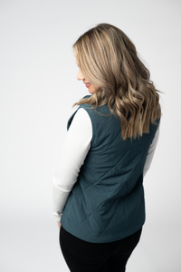 Remy Zip Up Vest in Teal
