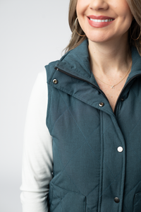 Remy Zip Up Vest in Teal