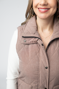 Remy Zip Up Vest in Chestnut