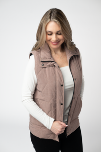 Remy Zip Up Vest in Chestnut
