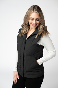 Remy Zip Up Vest in Black