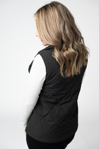 Remy Zip Up Vest in Black