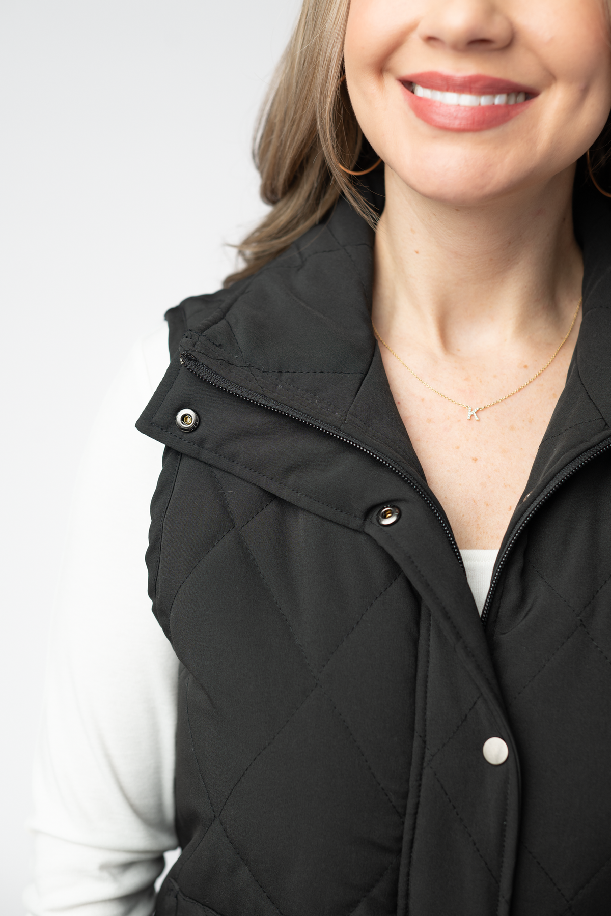 Remy Zip Up Vest in Black