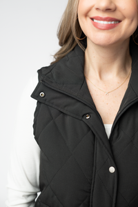 Remy Zip Up Vest in Black