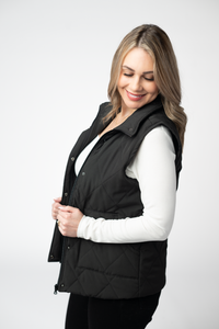 Remy Zip Up Vest in Black
