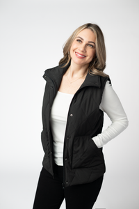 Remy Zip Up Vest in Black
