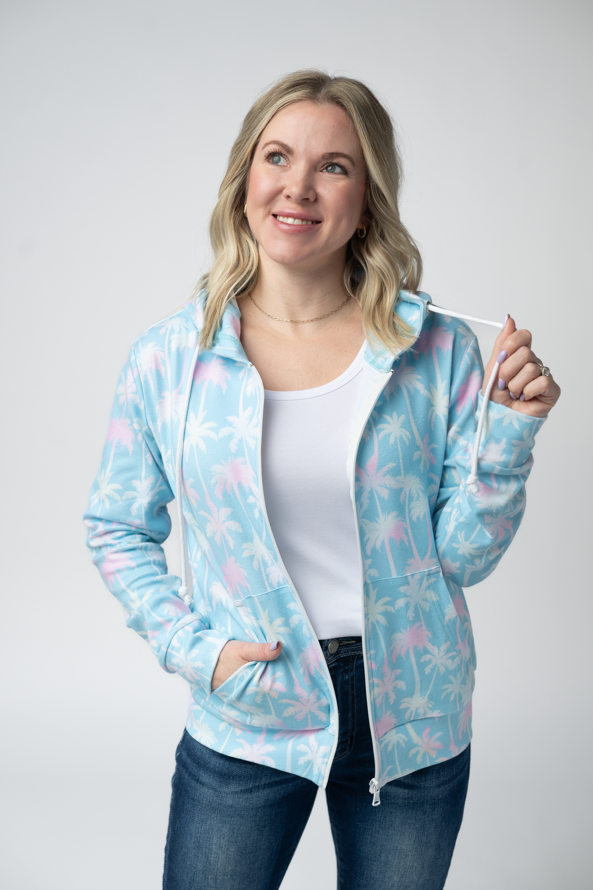 Fullzip Hoodie in Aqua Palm