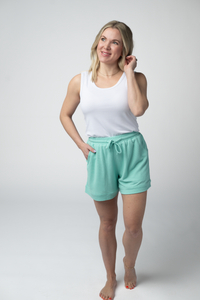 Weslie Waffle Shorts in Turquoise