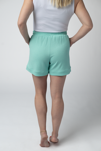 Weslie Waffle Shorts in Turquoise