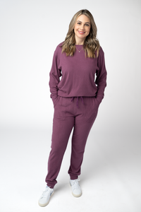 Corrine Joggers in Plum