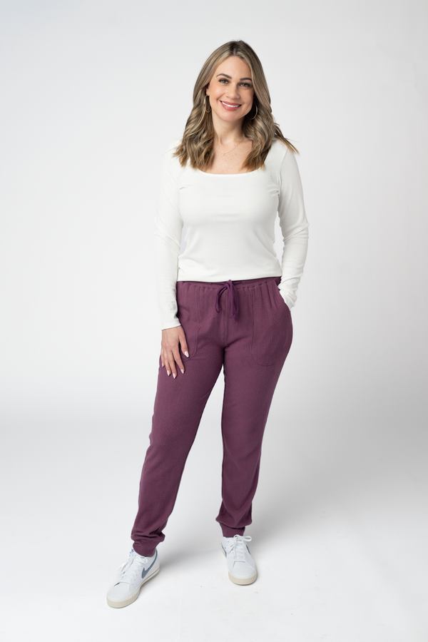 Corrine Joggers in Plum