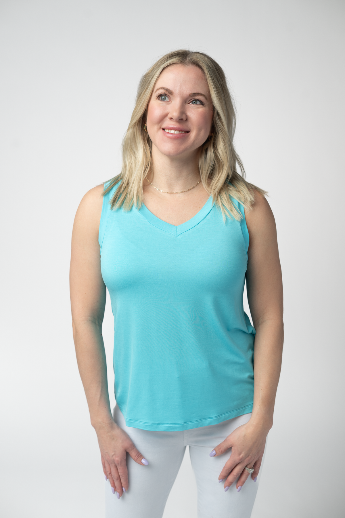 Noelle Tank in Aqua