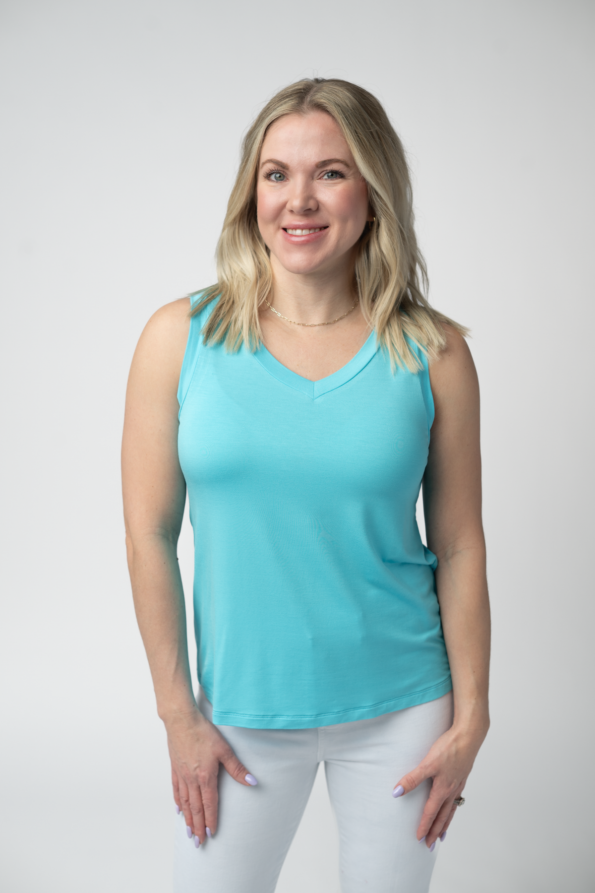 Noelle Tank in Aqua