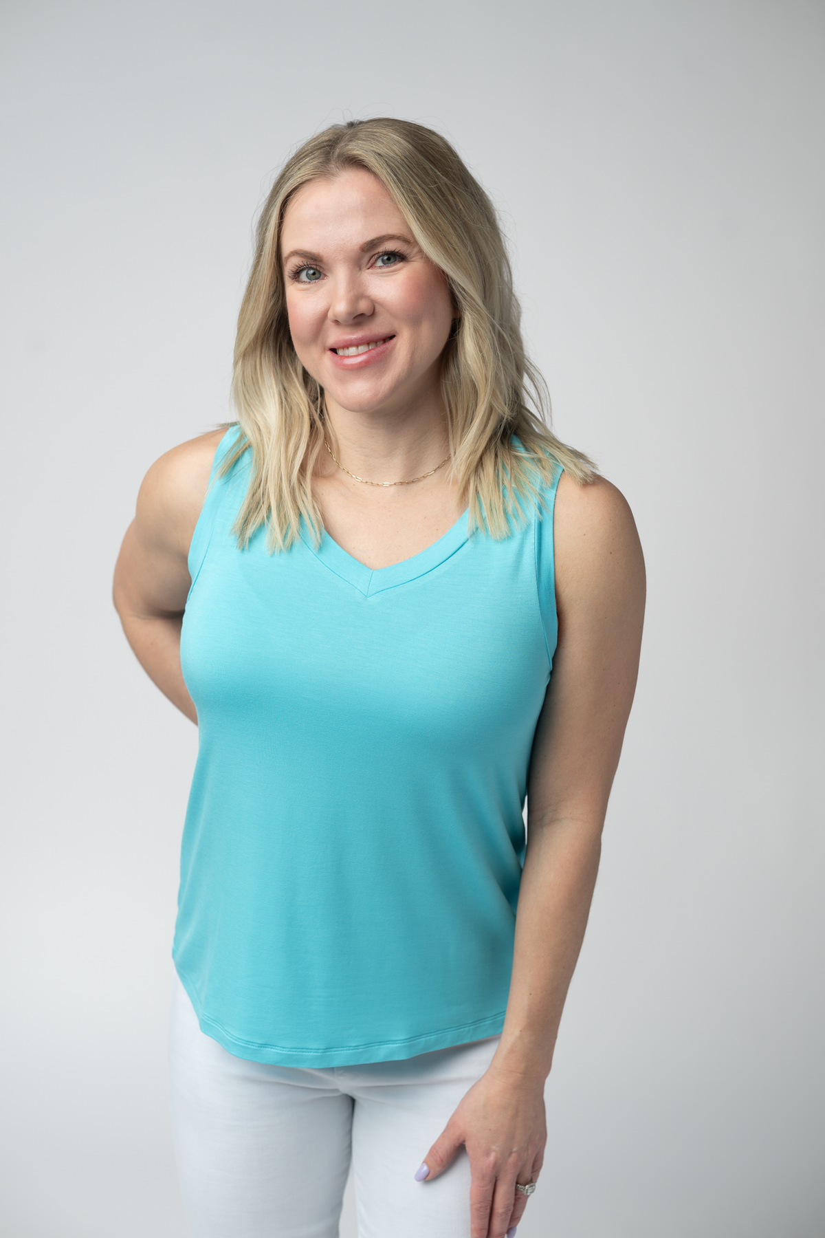 Noelle Tank in Aqua