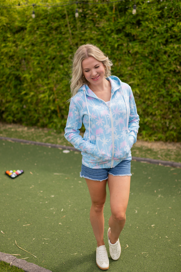 Fullzip Hoodie in Aqua Palm