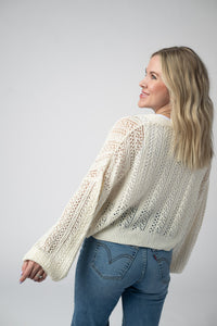 Callie Cropped Cardigan in Ivory