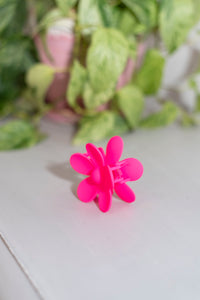 Hot Pink Flower Hair Claw